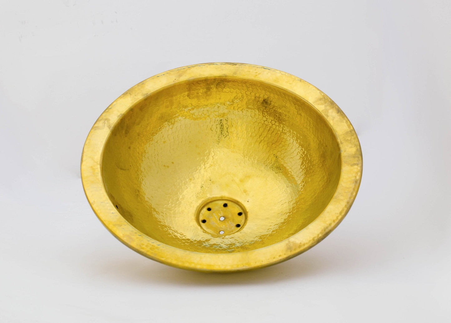 Hammered Round Vessel Sink , Handmade Traditional Brass Sink , Diameter 16-1/8" Height 6-3/8"