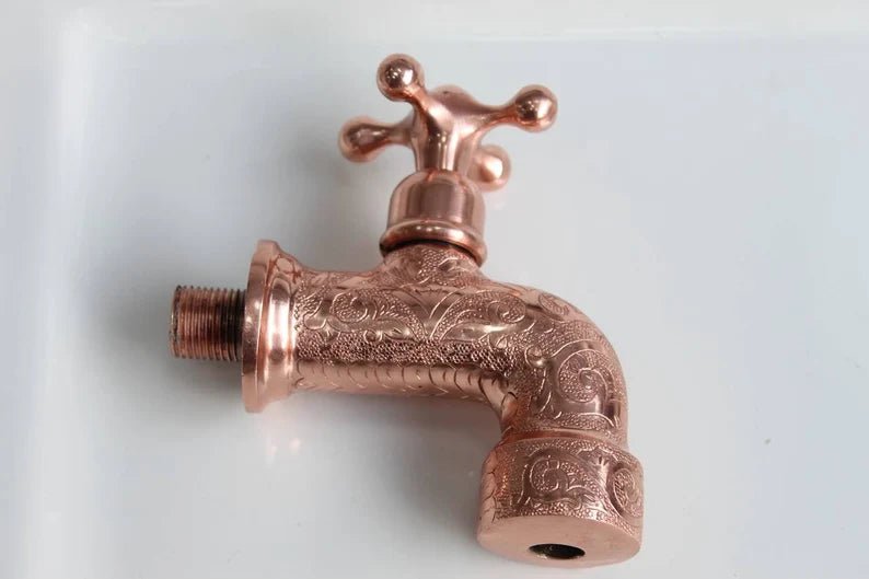 Handmade Copper Water-Tap, Moroccan Handmade Engraved Copper Finish Faucet
