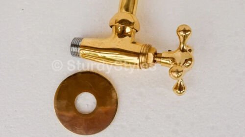 Unlacquered Solid Brass Pot Filler, Kitchen Faucet, Cross Handles