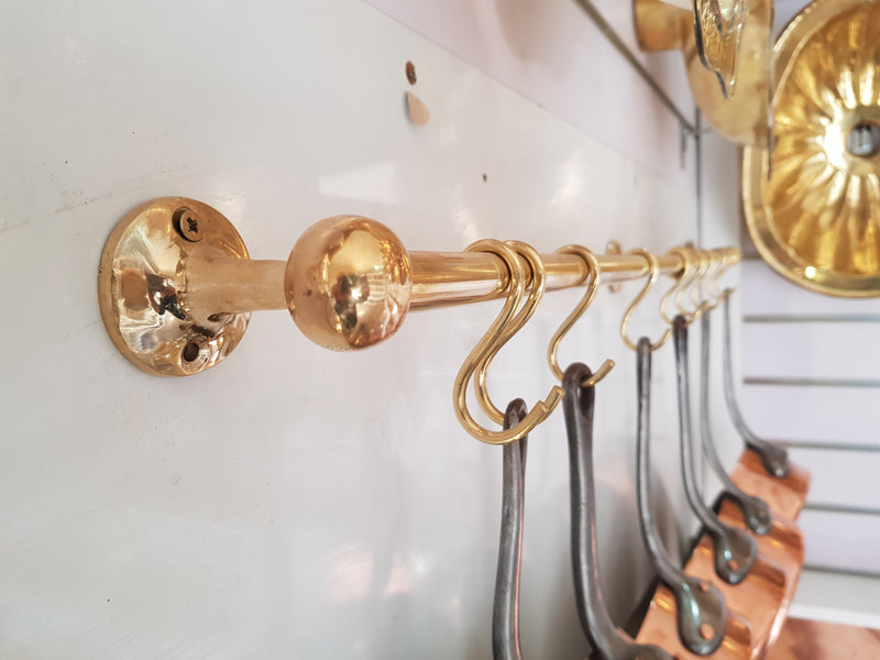 Antique Brass Pot Rack | Stylish and Functional Kitchen Storage