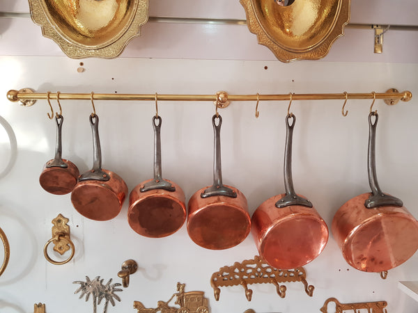 Antique Brass Pot Rack | Stylish and Functional Kitchen Storage