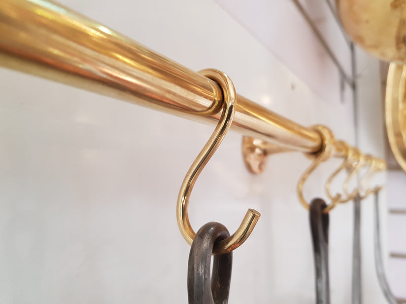 Brass Hanging Rail: Elegant Kitchen Organization