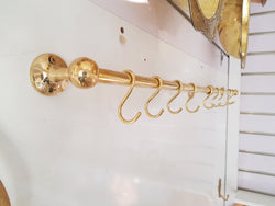 Brass Hanging Rail: Elegant Kitchen Organization