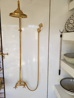 Antique Brass Shower Fixtures | Luxurious Brass Shower System