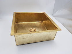 Drop-in / Undermount Brass Sink ,  Hammered Sink 16"x16"/8"