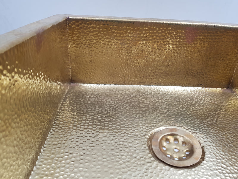 Drop-in / Undermount Brass Sink ,  Hammered Sink 16"x16"/8"