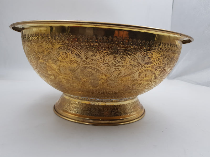 Antique Brass Drop-In Sink: Engraved Golden Brass