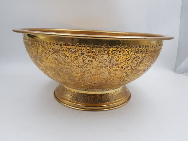 Antique Brass Drop-In Sink: Engraved Golden Brass