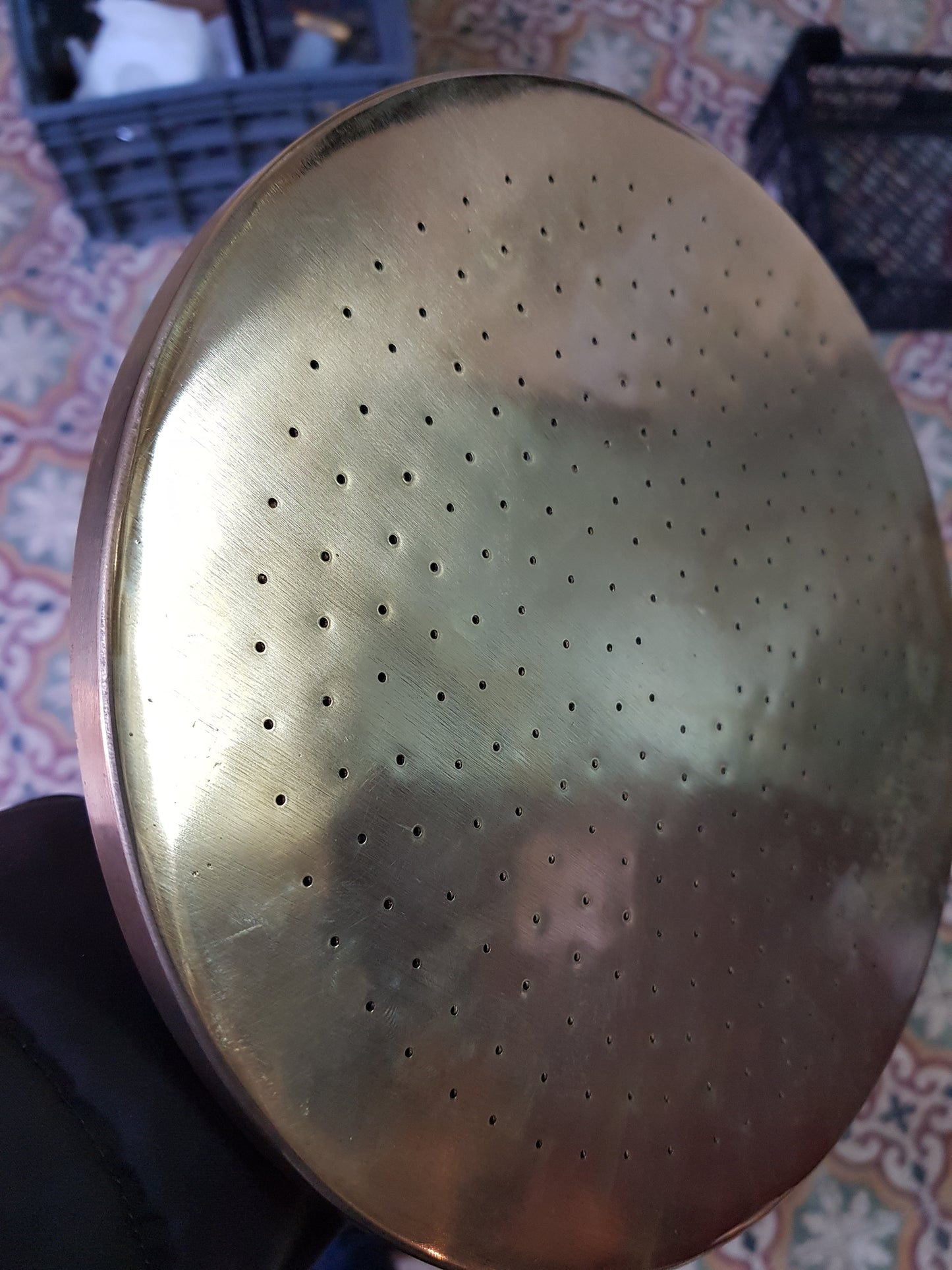 Pommeau de douche en laiton antique | Rénovation de salle de bain vintage luxueuse