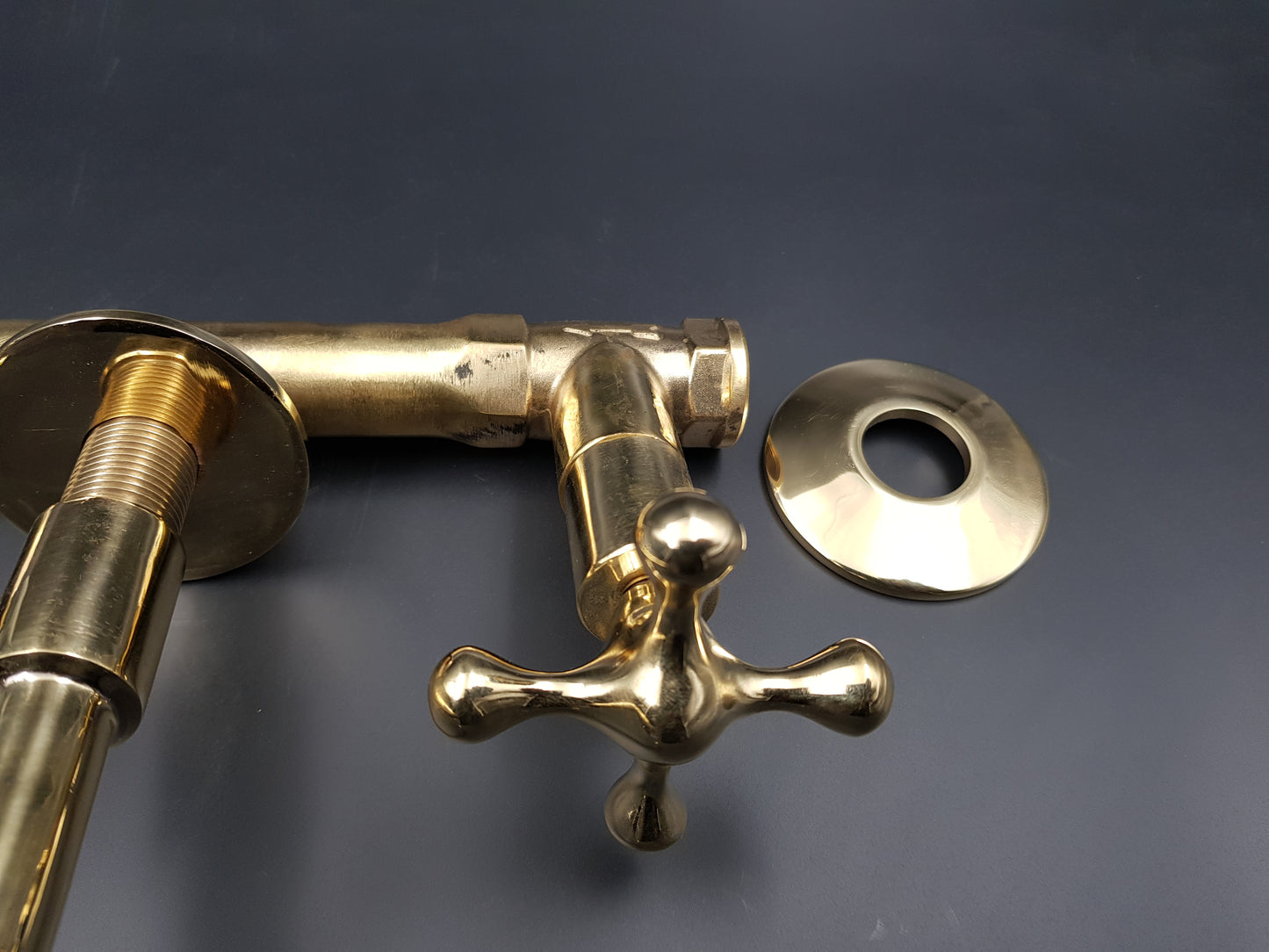 Brushed Brass Bathroom Faucet - Wall Mount Bathroom Faucet