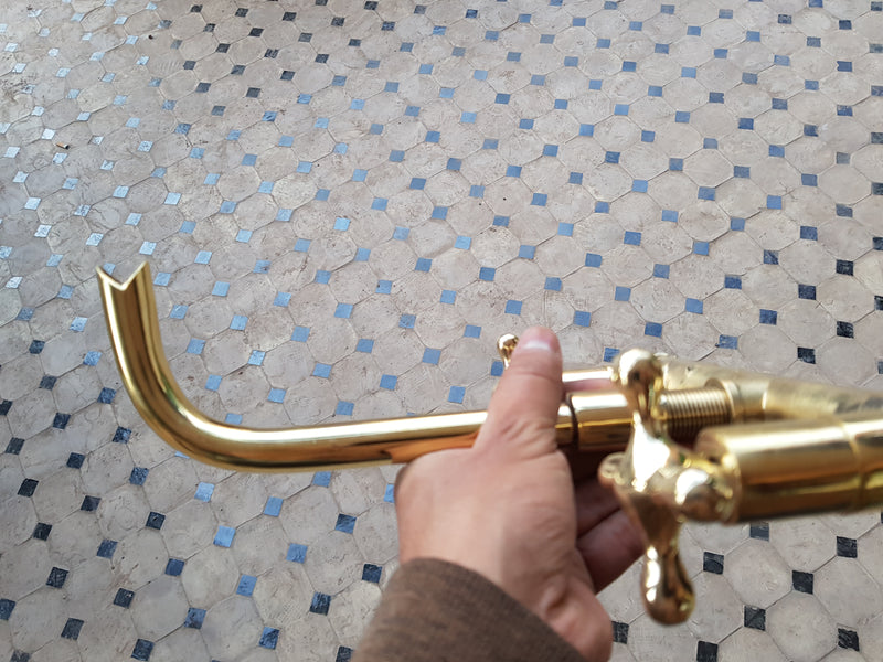 Brushed Brass Bathroom Faucet - Wall Mount Bathroom Faucet