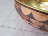 Ceramic And Golden Brass Vessel Sink  ,