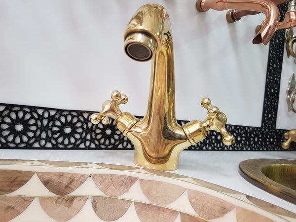 Brass Single Hole Bathroom Faucet - Bath Vanity Faucet