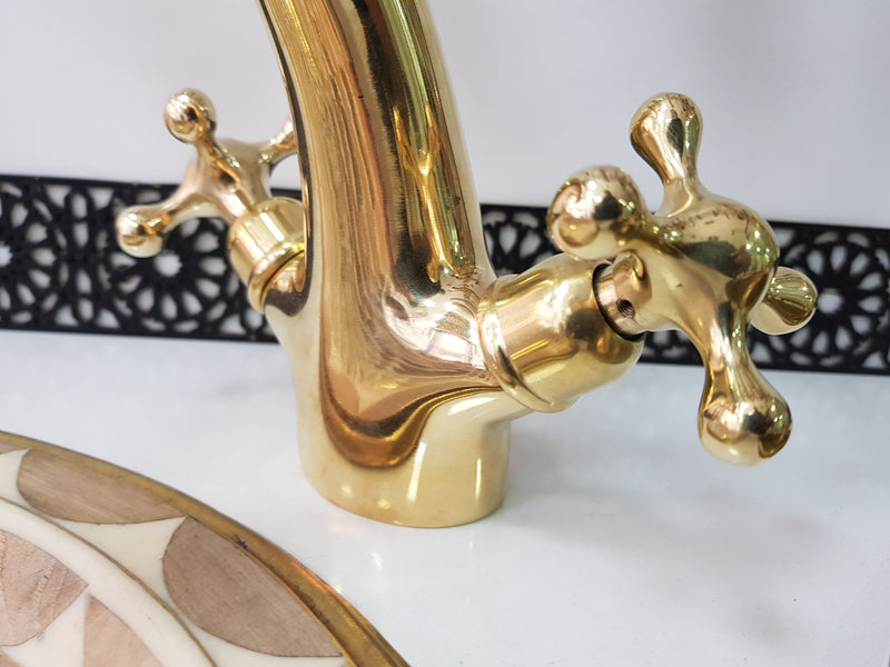 Brass Single Hole Bathroom Faucet - Unlacquered Brass Faucet