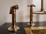 Antique Brass Bridge Kitchen Faucet