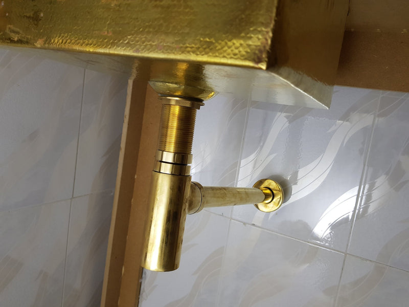 Solid Brass P-trap, Bathroom Basin Sink Waste push up Drain, Bathroom Basin Sink Waste Drain