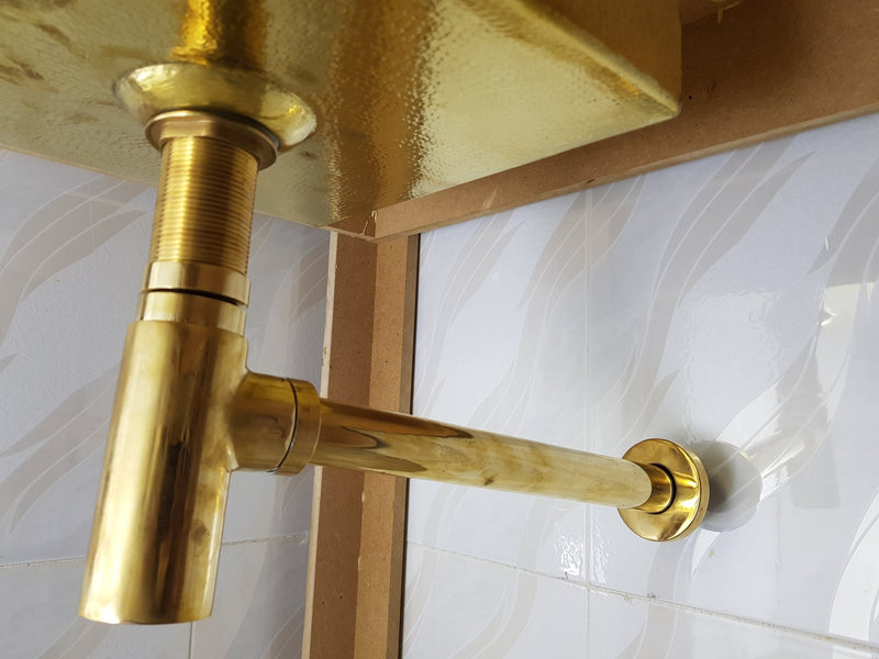 Solid Brass P-trap, Bathroom Basin Sink Waste push up Drain, Bathroom Basin Sink Waste Drain