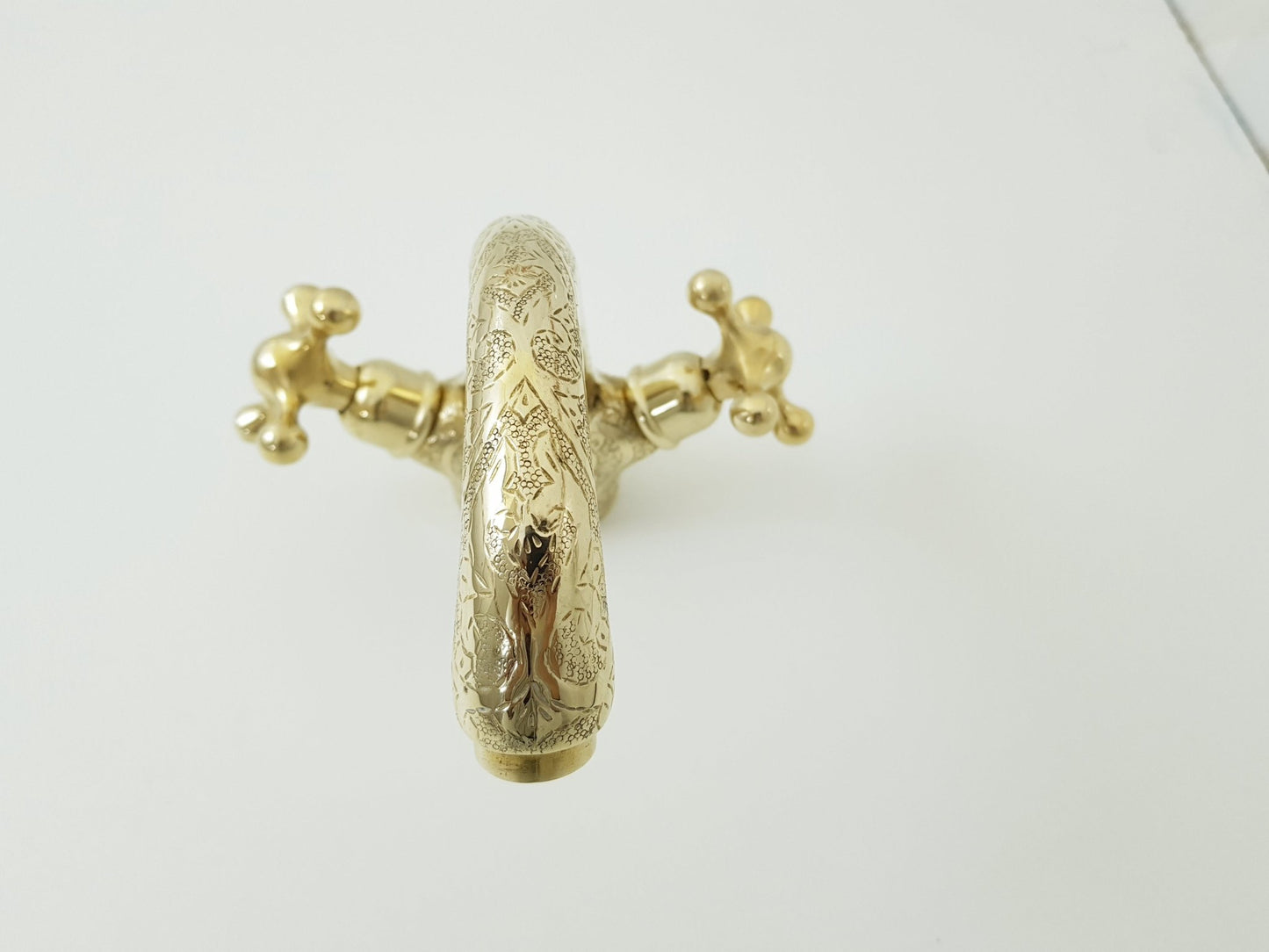 Solid brass engraved faucet; Bathroom faucet; two handles bathroom faucet