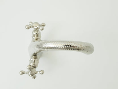 Hammered silver faucet ; Bathroom silver faucet ; two handles faucet