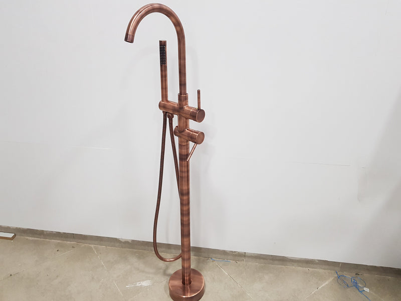 Copper shower system; free standing shower head ;solid copper floor mount shower system