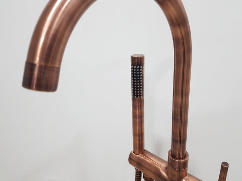 Copper shower system; free standing shower head ;solid copper floor mount shower system