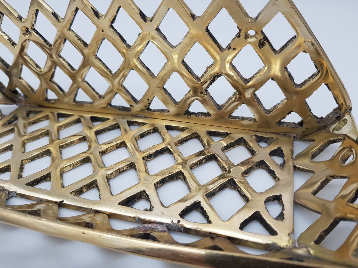 Handmade wall mount Shelves, solid Brass Wall Shelf For Shower Or Bathroom; space organizer shelf