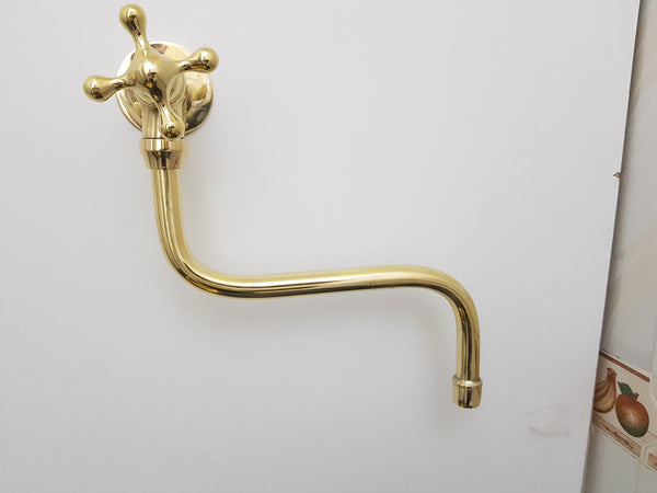 Brass Single Hole Kitchen Faucet - Single Hole Wall Mount Faucet