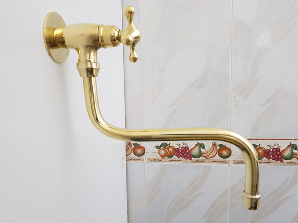 Brass Single Hole Kitchen Faucet - Single Hole Wall Mount Faucet