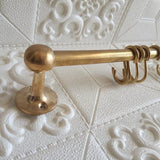 Unlacquered Brass Pot Rail with Hooks