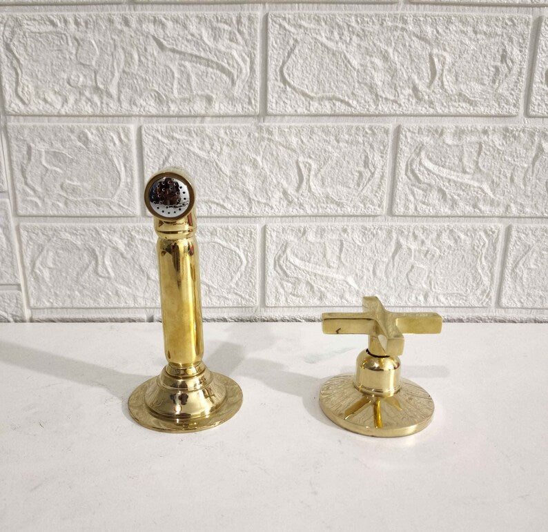 Solid Brass Kitchen Hand Sprayer, Unlacquered Brass Side Sprayer With High Pressure