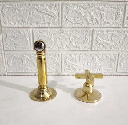 Solid Brass Kitchen Hand Sprayer, Unlacquered Brass Side Sprayer With High Pressure