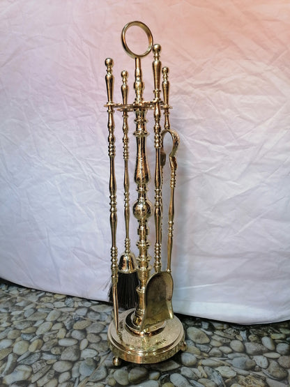 Antique Brass Fireplace Screen - Vintage Fireplace Screen