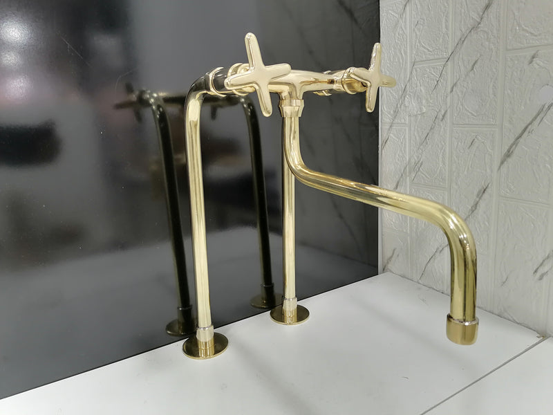 Brass Kitchen Faucet with Long Legs