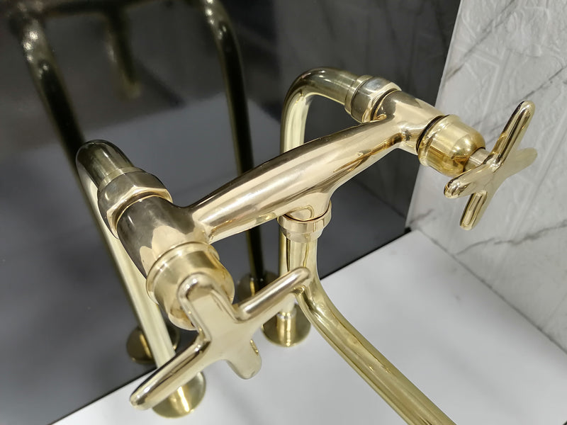 Brass Kitchen Faucet with Long Legs