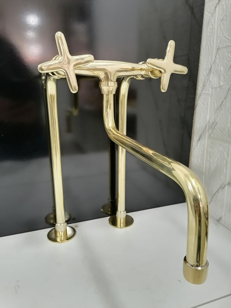 Brass Kitchen Faucet with Long Legs