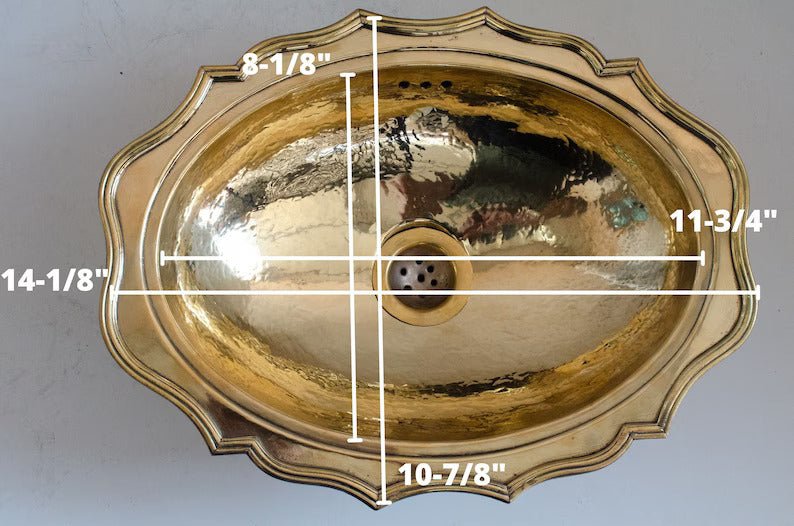 Unlacquered Brass Sink size