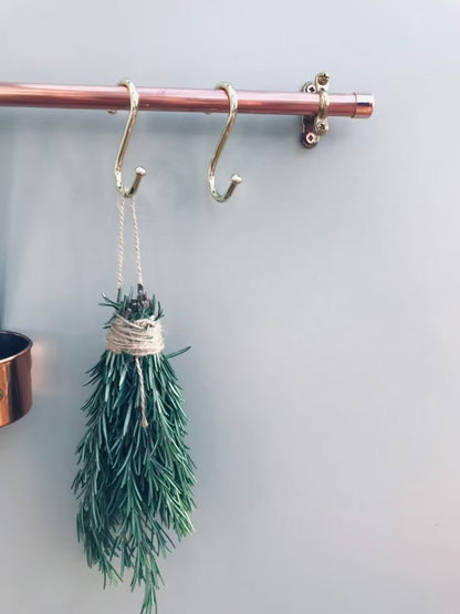 Küchenreling, Garderobenstange oder Handtuchhalter aus Kupfer und Messing 