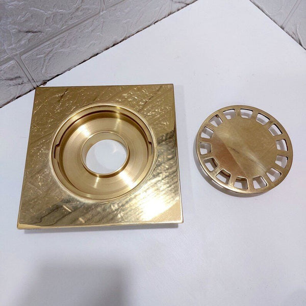 Square Shower Drain, Crafted from Solid Brass. Brass Drain Cover A Perfect Blend of Style and Durability for Your Bathroom