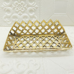 Unlacquered Brass Shelf - Brass Wall mounted Shelf For Bathroom - Hand crafted Shelf - Grid Shelf- Brass soap dish