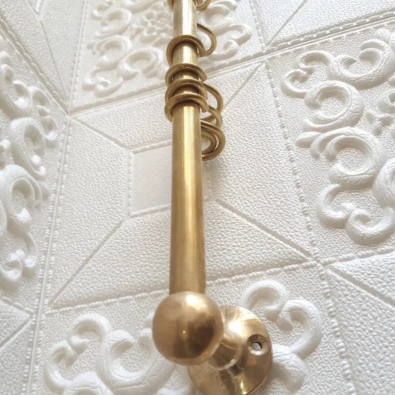 Unlacquered Brass Pot Rail with Hooks