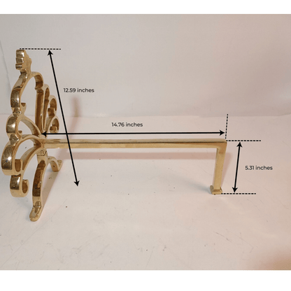 Antique Brass Fireplace Screen - Vintage Fireplace Screen