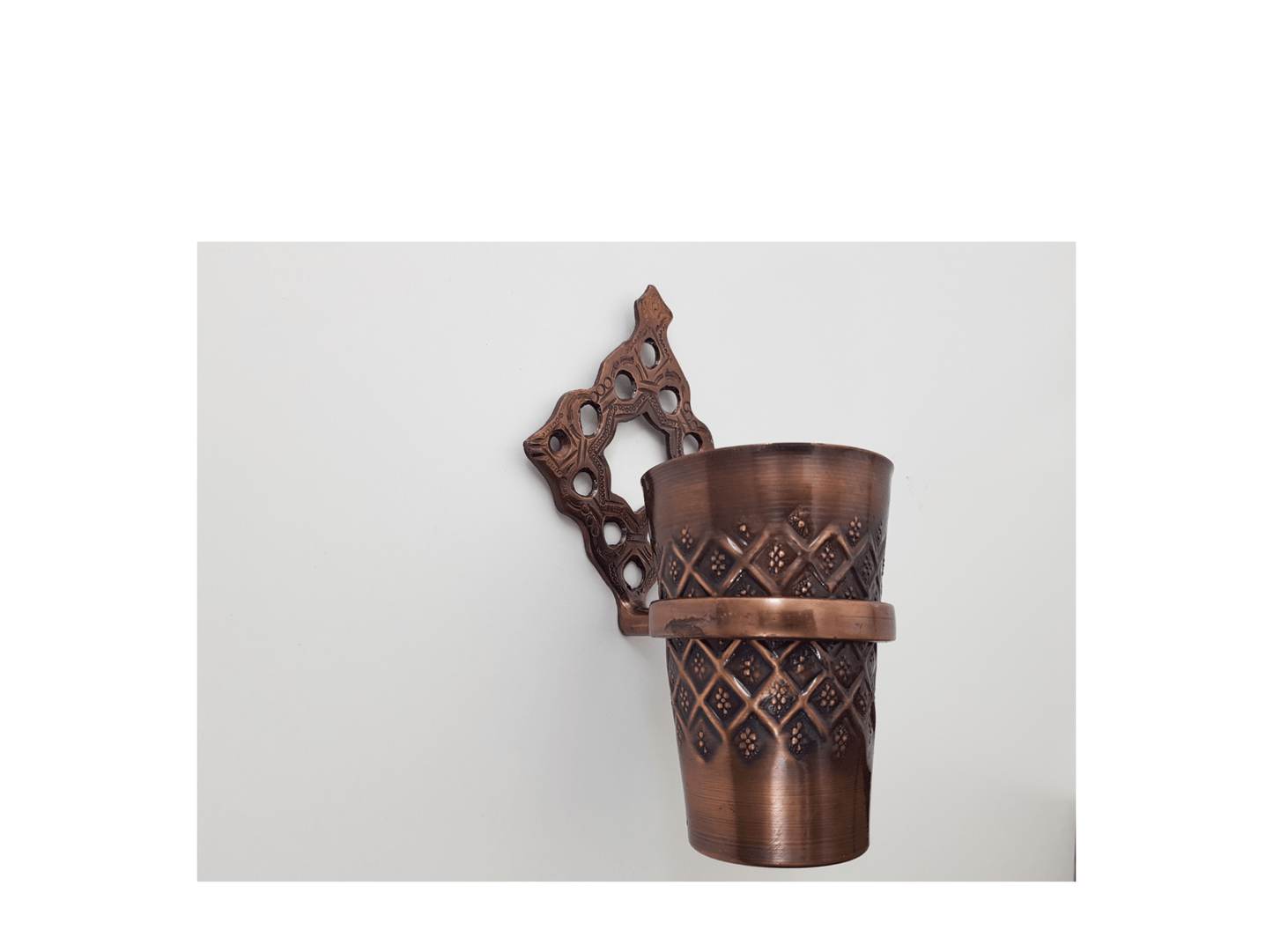 Handcrafted Toothbrush Holder, Unlacquered Solid Copper and Brass Gold Toothpaste Makeup Brushes  Holder Bath wall mounted Cup Organizer