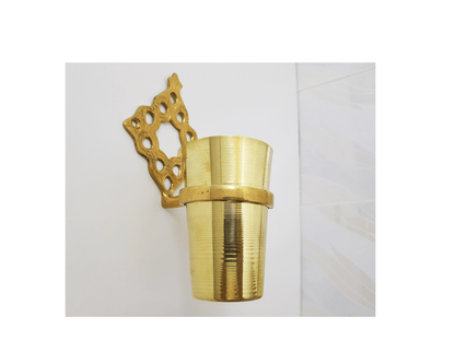 Handcrafted Toothbrush Holder, Unlacquered Solid Copper and Brass Gold Toothpaste Makeup Brushes  Holder Bath wall mounted Cup Organizer