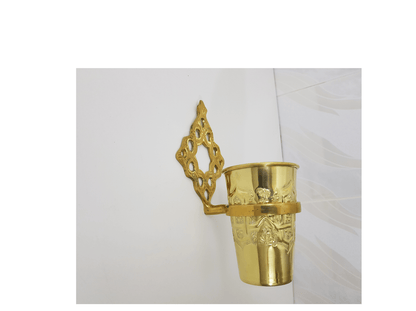 Handcrafted Toothbrush Holder, Unlacquered Solid Copper and Brass Gold Toothpaste Makeup Brushes  Holder Bath wall mounted Cup Organizer