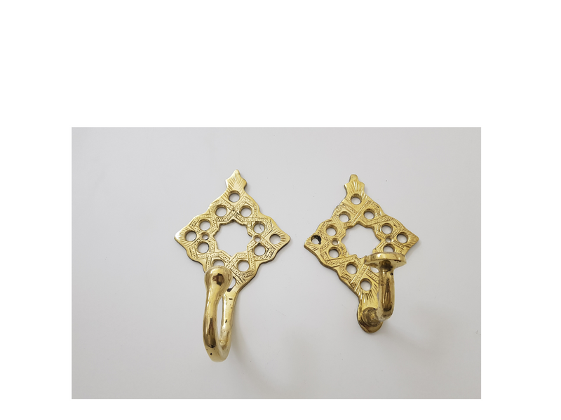 Solid Brass Hooks Handcrafted Unlacquered Brass For Wall, Antique Solid Brass Clothes Hooks
