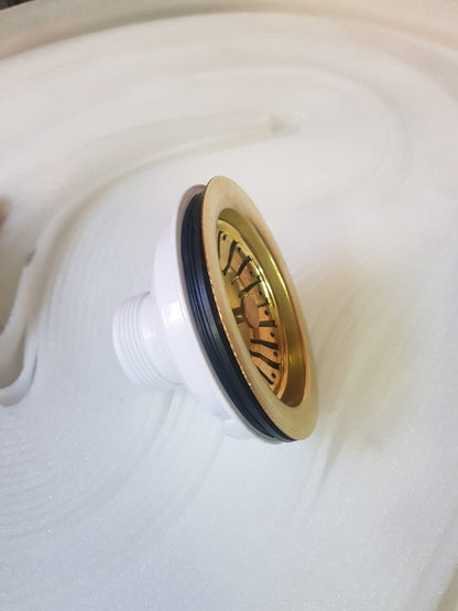 Évier avec passoire en laiton non verni, panier d'égouttage amovible et joint d'étanchéité