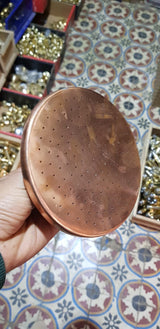 Unlacquered Solid Copper Rain Shower Head, Round Handcrafted Vintage Showerhead, Works Outdoor, Showerhead