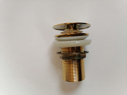 Bonde d'évier en laiton massif non verni, bonde en laiton massif, bonde à clapet, bonde à poussoir en laiton