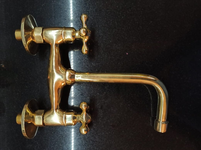 Antique Brass Bathroom Wall Faucet