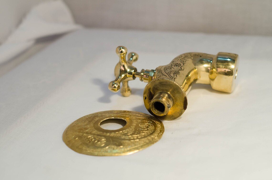 Moroccan Artisanal Copper Wall-Mounted Faucet: A Masterpiece of Craftsmanship and Authentic Elegance